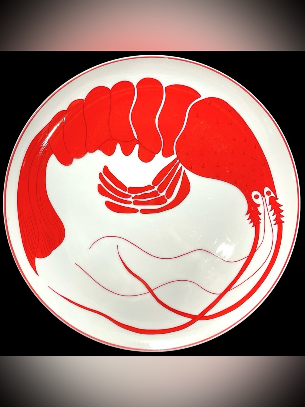 Vintage 1970s Franci Villa Sigma Herringbone Pattern Lobster Dinner Plates Japan